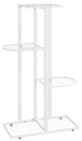 Fehér 4 szintes acél virágtartó állvány 43 x 22 x 76 cm