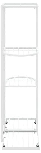 Fehér 4 szintes acél virágtartó állvány 43 x 22 x 76 cm
