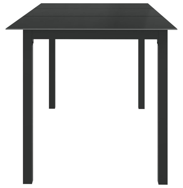 Black alumínium és üveg kerti asztal 150 x 90 x 74 cm