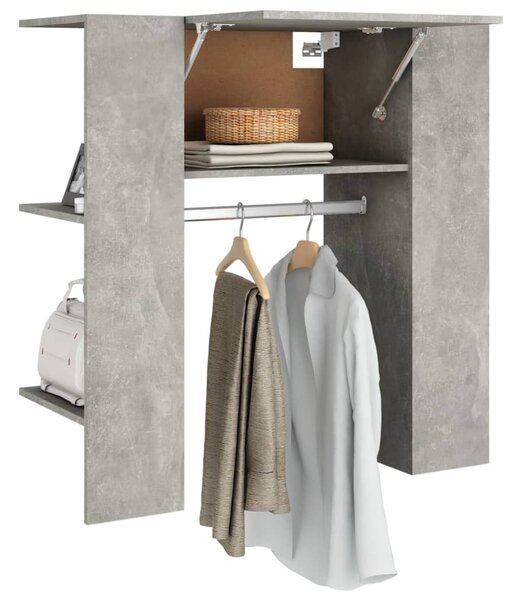 Betonszürke szerelt fa előszobaszekrény 97,5 x 37 x 99 cm