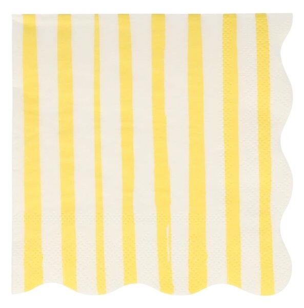 Papír szalvéta szett 16 db-os Yellow Stripe – Meri Meri