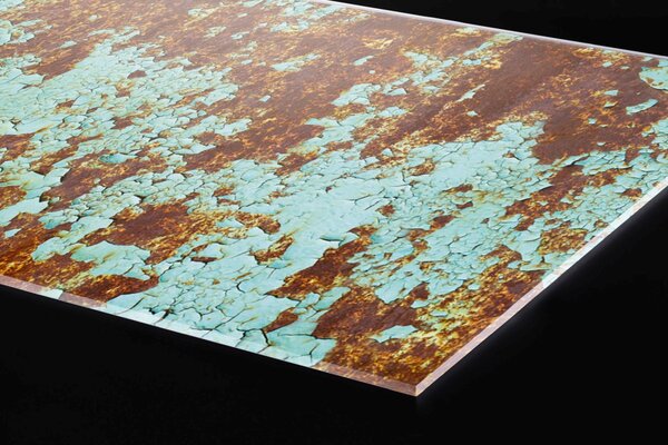 Plexi a konyhapult mögött rozsda a régi színű fémen - 80 x 40 cm