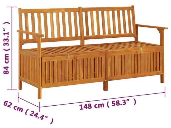 Tömör akácfa tárolópad 148 cm