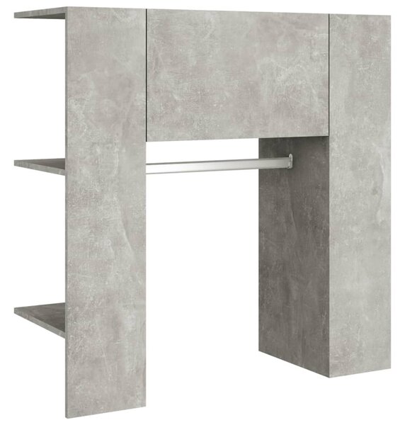 Betonszürke szerelt fa előszobaszekrény 97,5 x 37 x 99 cm