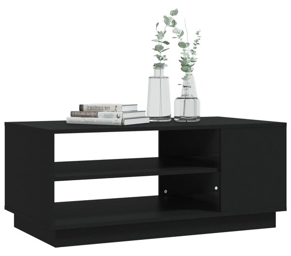Fekete szerelt fa dohányzóasztal 102x55x43 cm