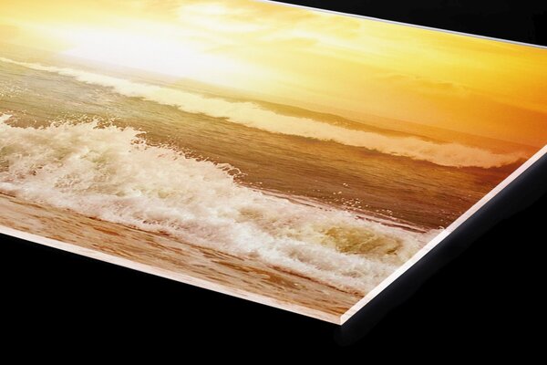 Plexi a konyhapult mögött hullámok a naplementében - 80 x 40 cm
