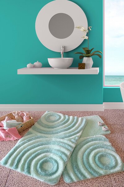 Wave Fürdőszoba szőnyeg szett (3 darab) Menta