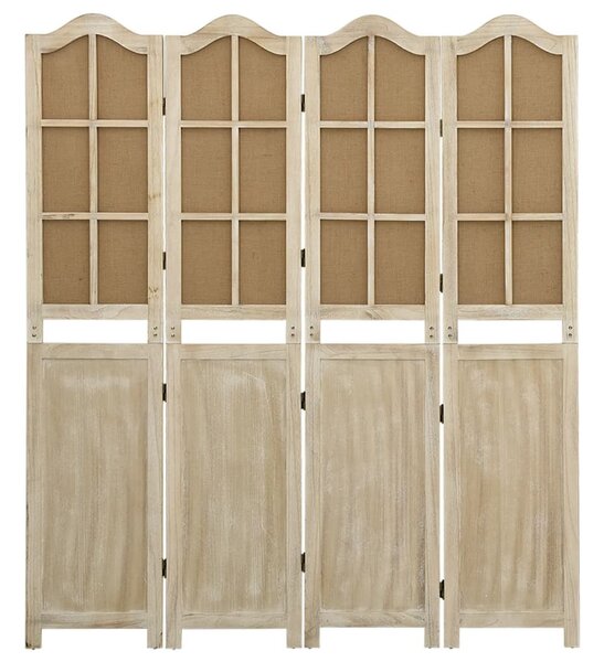 4 paneles barna szövet paraván 140 x 165 cm