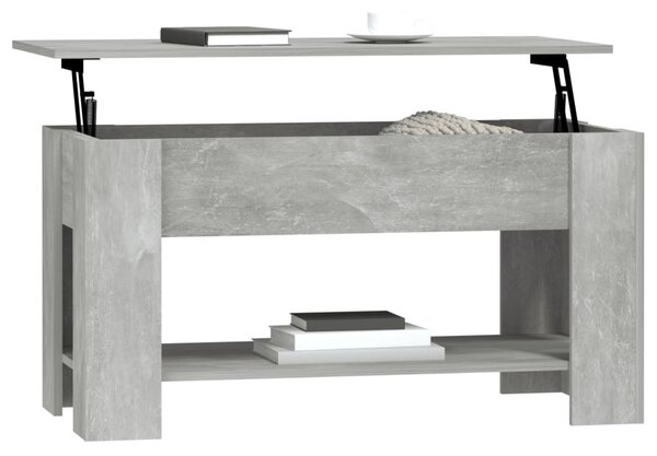 Betonszürke szerelt fa dohányzóasztal 101 x 49 x 52 cm