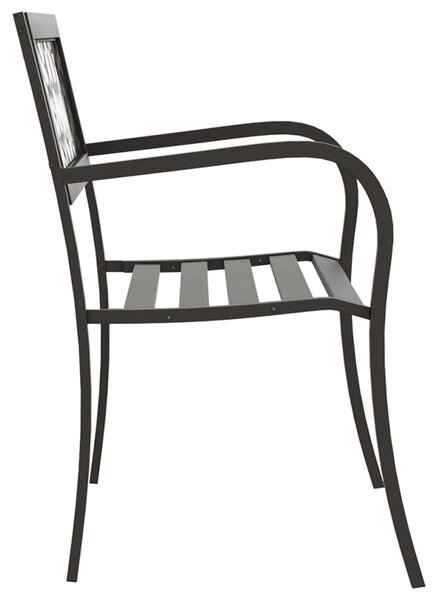 VidaXL fekete acél kerti pad 125 cm