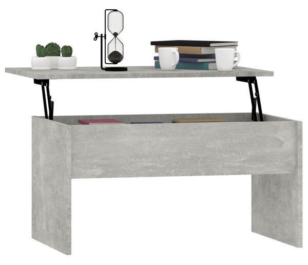 Betonszürke szerelt fa dohányzóasztal 80 x 50,5 x 41,5 cm