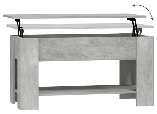Betonszürke szerelt fa dohányzóasztal 101 x 49 x 52 cm
