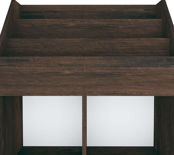 Füstös tölgy színű szerelt fa gyerek újságtartó 71x30x114 cm
