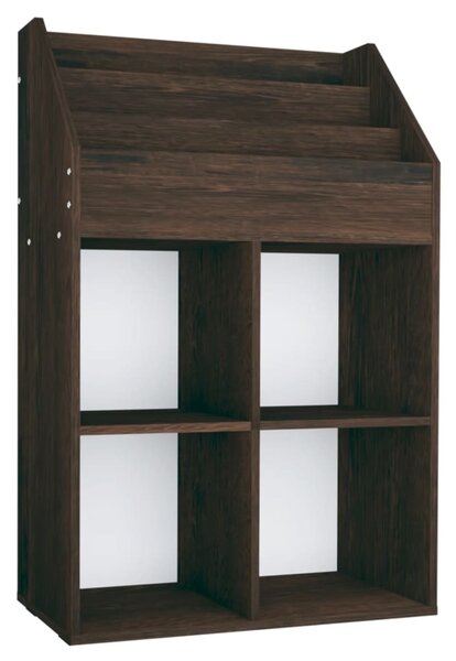 Füstös tölgy színű szerelt fa gyerek újságtartó 71x30x114 cm