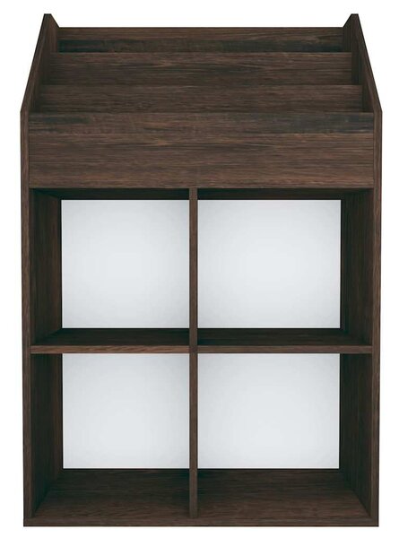 Füstös tölgy színű szerelt fa gyerek újságtartó 71x30x114 cm