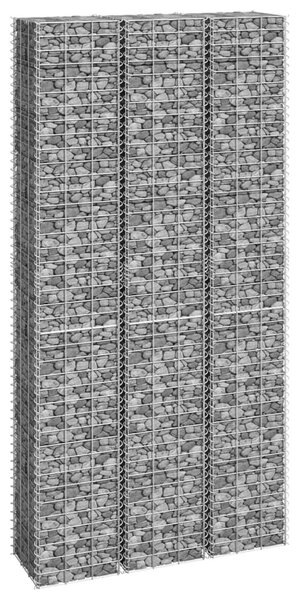 VidaXL 3 db vas gabion magaságyás 30 x 30 x 200 cm