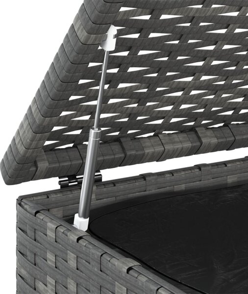 Szürke polyrattan kerti párnatartó doboz 100 x 97,5 x 104 cm