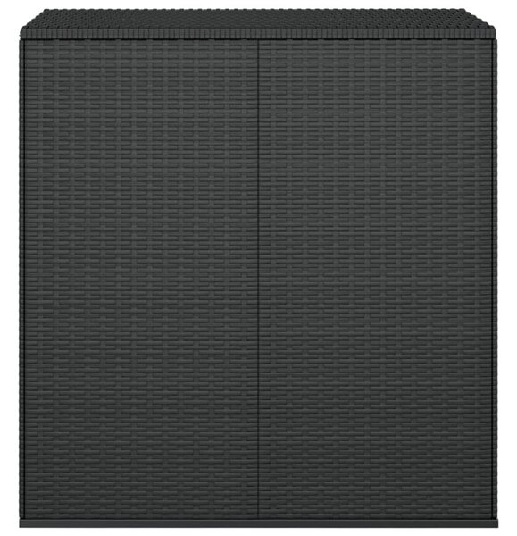 Fekete polyrattan kerti párnatartó doboz 100 x 49 x 103,5 cm