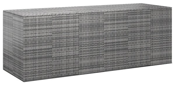 Szürke polyrattan kerti párnatartó doboz 291 x 100,5 x 104 cm