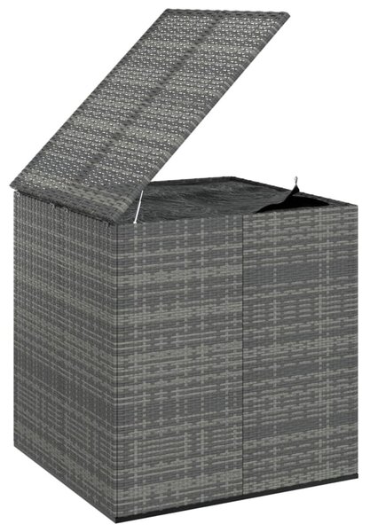 Szürke polyrattan kerti párnatartó doboz 100 x 97,5 x 104 cm