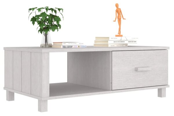 HAMAR fehér tömör fenyőfa dohányzóasztal 100 x 55 x 35 cm