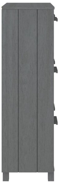 HAMAR sötétszürke tömör fenyőfa cipőszekrény 59,5 x 35 x 117 cm
