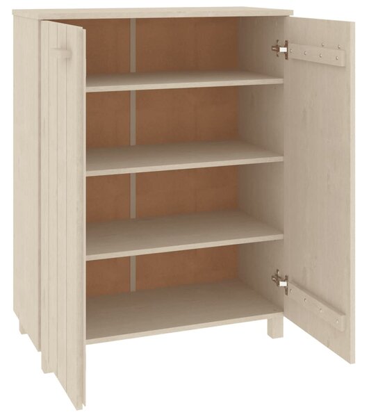 HAMAR mézbarna tömör fenyőfa cipőszekrény 85 x 40 x 108 cm