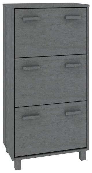 HAMAR sötétszürke tömör fenyőfa cipőszekrény 59,5 x 35 x 117 cm