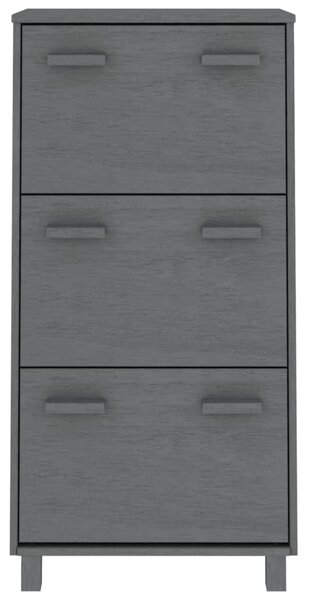 HAMAR sötétszürke tömör fenyőfa cipőszekrény 59,5 x 35 x 117 cm