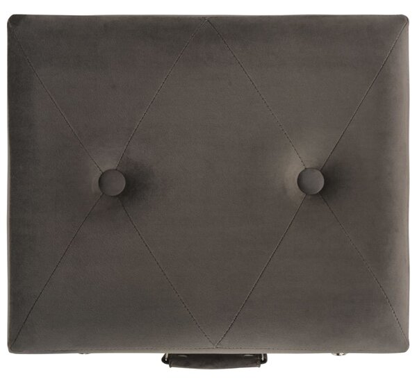Szürke bársony tárolóülőke 40 cm