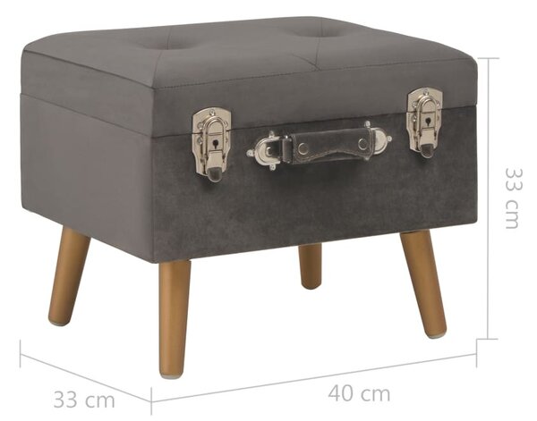 Szürke bársony tárolóülőke 40 cm