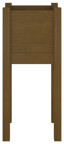 2 db mézbarna tömör fenyőfa kerti virágtartó 31 x 31 x 70 cm