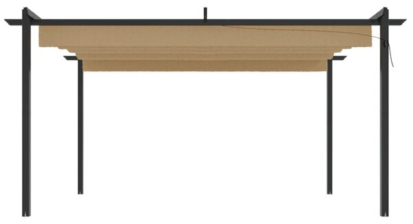 Tópszínű kerti pavilon behúzható tetővel 4 x 3 m