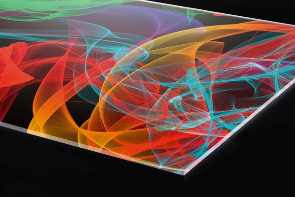 Plexi a konyhapult mögött színes vonalak - 60 x 60 cm