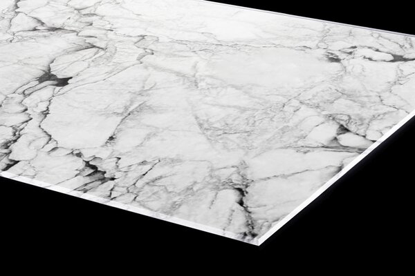 Plexi a konyhapult mögött fehér márvány - 60 x 60 cm