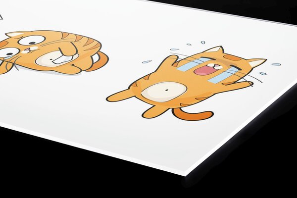 Plexi a konyhapult mögött macska érzelmek - 180 x 60 cm