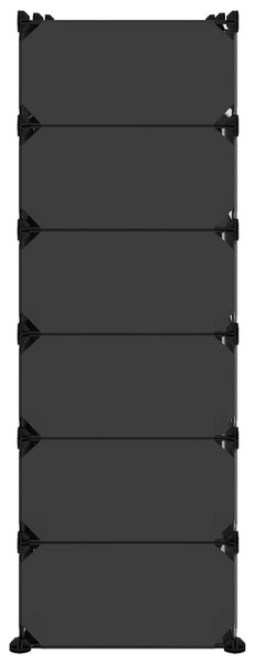 Fekete polipropilén cipőtartó 94,5x36,5x106 cm