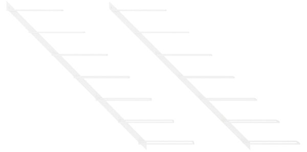2 db fehér fém falra szerelhető bortartó állvány 7 palacknak