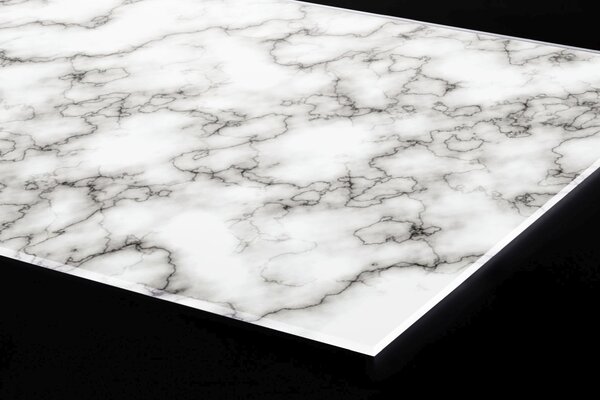 Plexi a konyhapult mögött fehér márvány mintás - 60 x 40 cm