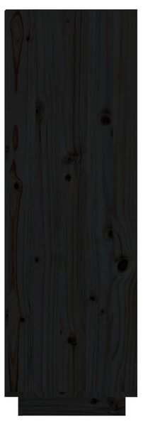 Fekete tömör fenyőfa cipőszekrény 34 x 30 x 105 cm