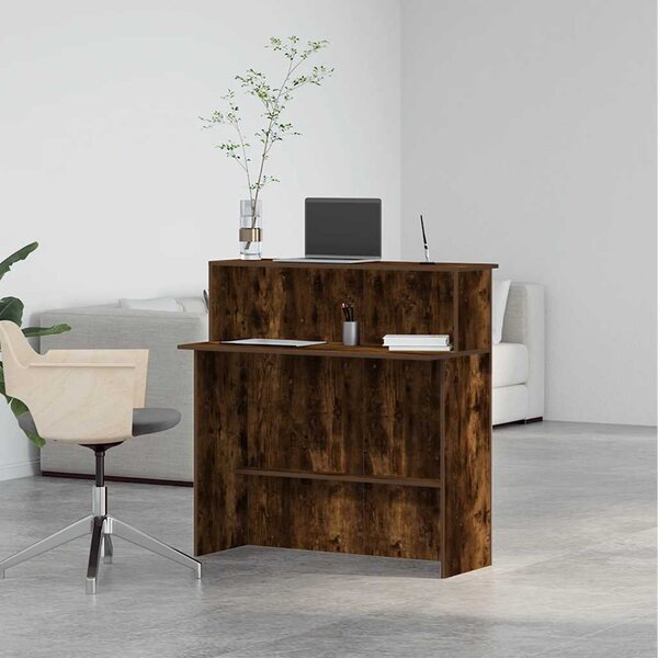Recepciós pult füstös tölgy 100x40x104 cm szerelt fa