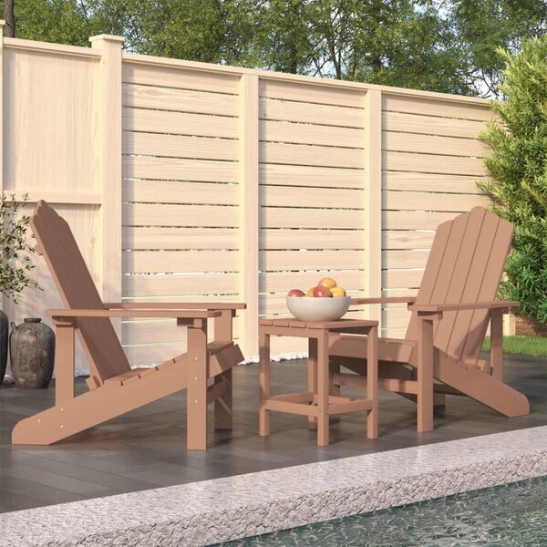 Barna HDPE kerti adirondack székek asztallal