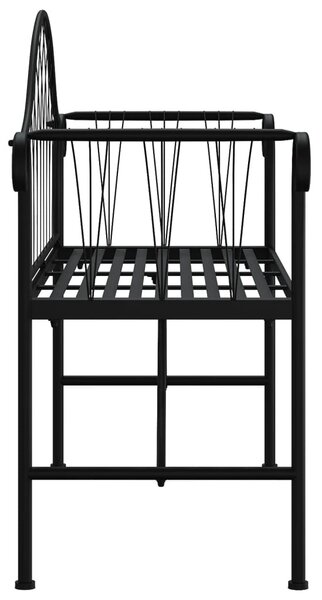 Kétszemélyes fekete acél kerti pad 128 cm
