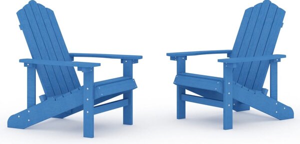 2 db vízkék HDPE kerti adirondack szék