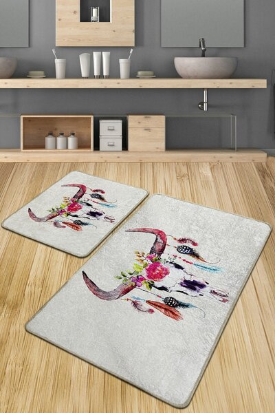 Cervo Djt Fürdőszoba szőnyeg szett (2 darab) Multicolor