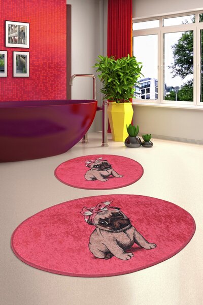 Pink Pug Fürdőszoba szőnyeg szett (2 darab) Multicolor