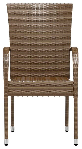 VidaXL 3 részes barna polyrattan kerti étkezőgarnitúra