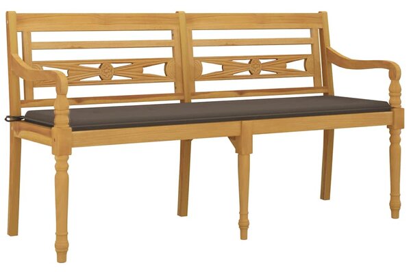 Tömör tíkfa Batavia pad tópszínű párnával 150 cm