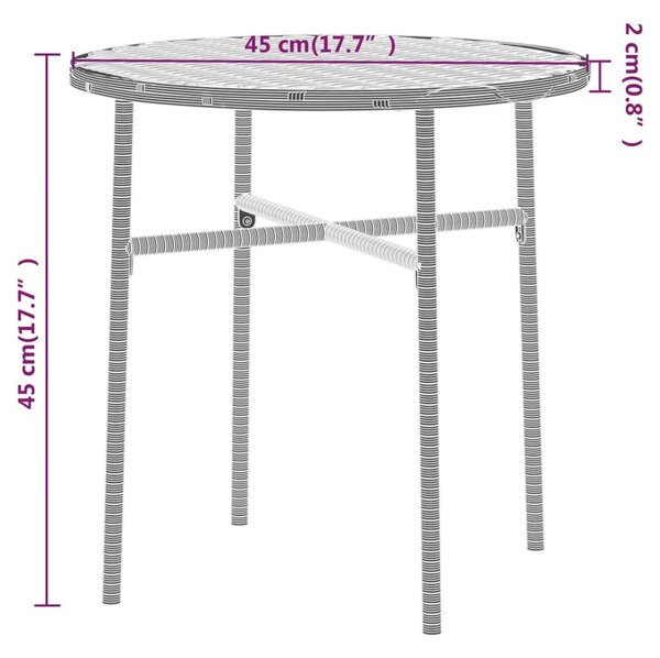 VidaXL 3 részes barna polyrattan kerti étkezőgarnitúra