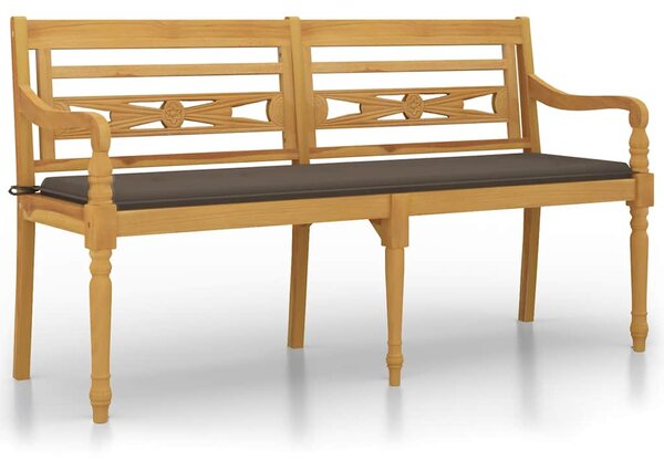 Tömör tíkfa Batavia pad tópszínű párnával 150 cm